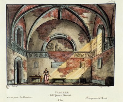Cellule de prison Scénographie pour la représentation à Milan en 1829 de l