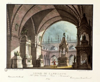 Le tombeau de la famille Capulet Scénographie pour la représentation à Teatro Carcano en 1829 de l