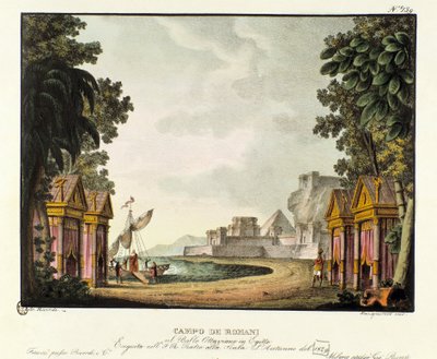 Vue du camp romain Scénographie pour le ballet « Ottaviano in Egitto » du chorégraphe italien Giovanni Galzerani (1828) - Alessandro Sanquirico