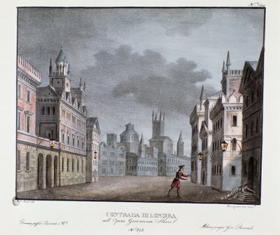 Vue des faubourgs de Londres Scénographie pour la représentation de l