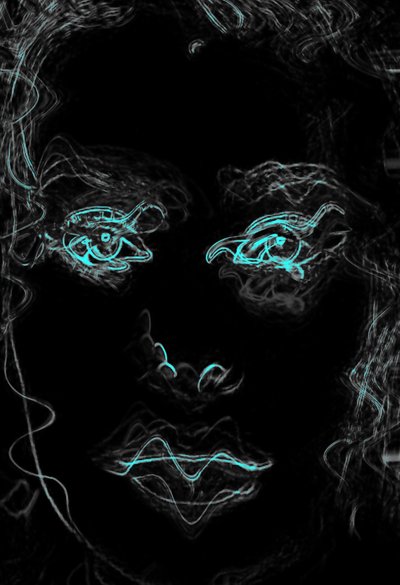Visage aux yeux bleus, 2020 - Alex Caminker