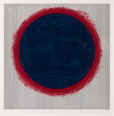 Cercle bleu sur rouge - Alex Dunn