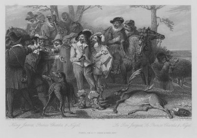 Roi Jacques, Prince Charles et Nigel (gravure) - Alexander Chisholm