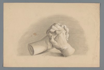Modèle en plâtre de deux mains jointes - Alexander Cranendoncq