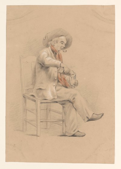 Homme assis dans une chaise versant un verre - Alexander Cranendoncq