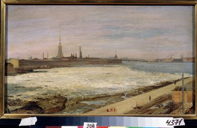 La dérive des glaces sur le fleuve Neva à Saint-Pétersbourg - Alexander Dimitrievitch Litovtchenko
