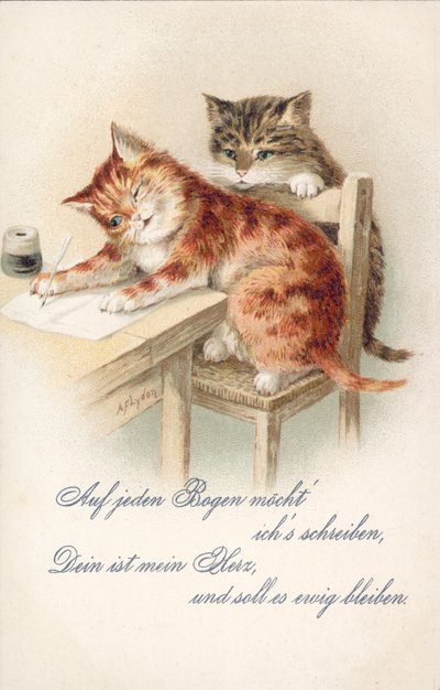 Carte postale humoristique de chat - Alexander Francis (after) Lydon