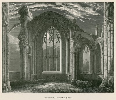 Abbaye de Melrose, intérieur, vue vers l