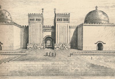 Palais de Sargon, Khorsabad : La porte sud-est, 1886 - Alexander Francis Lydon