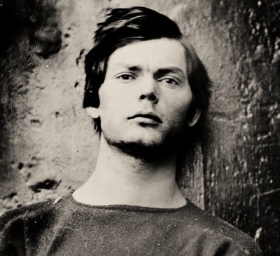 Lewis Powell avec des fers aux poignets à bord de l