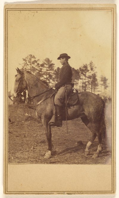 [Homme portant un chapeau, de profil, à cheval] - Alexander Gardner