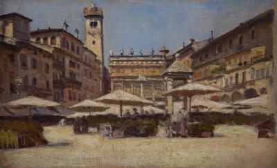 Piazza delle Erbe à Vérone, c.1900 - Alexander Gierymski