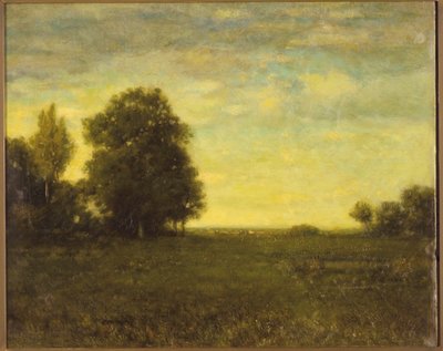 Un pré avec des arbres - Alexander Helwig Wyant