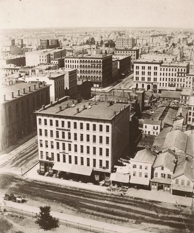 Vue nord-nord-ouest depuis la coupole du palais de justice à Chicago, 1858 - Alexander Hesler