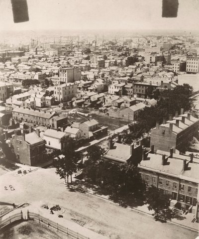 Vue sud-ouest depuis la coupole du palais de justice à Chicago, 1858 - Alexander Hesler