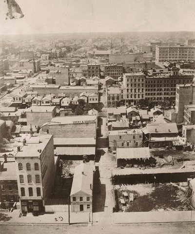 Vue ouest depuis la coupole du palais de justice à Chicago, 1858 - Alexander Hesler