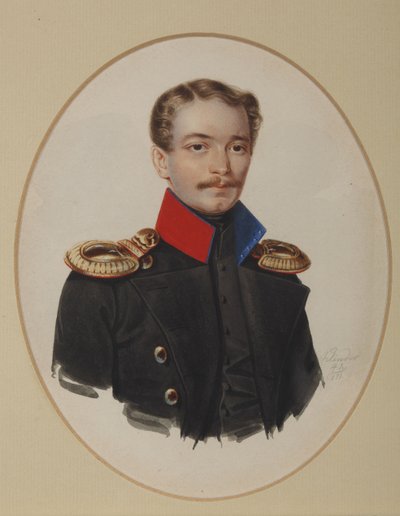 Portrait de Platon Ivanovich Panshin 1817-1863, 1841 - Alexander Ivanovich Klünder