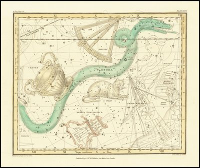 1822 - Alexander Jamieson - Hydra Sextans Felis et Cratère - Alexander Jamieson