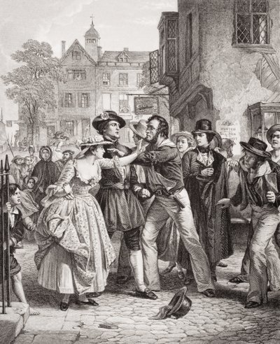 La presse saisissant un batelier à Tower Hill le matin de son mariage, tiré de 