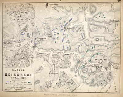 Carte de Heilsberg, publiée par William Blackwood and Sons, Édimbourg et Londres, 1848 (gravure coloriée à la main) - Alexander Keith Johnston