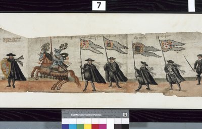 Détail de La Procession Funéraire de Huntly, dit avoir été utilisé pour les obsèques de George 1er, Marquis de Huntly - Alexander Kincaid