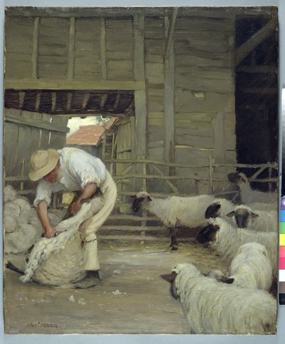 Tonte des moutons - Alexander Mann