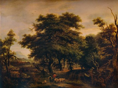 Paysage boisé, avec figures et moutons, vers 1805 - Alexander Nasmyth