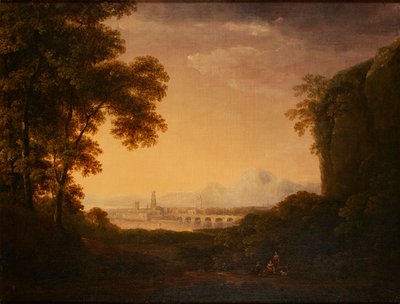 Figures dans un paysage boisé italien - Alexander Nasmyth
