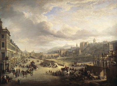 Londres, Princes Street. Début de la construction du futur bâtiment principal de la "Royal Institution of Great Britain" - Alexander Nasmyth