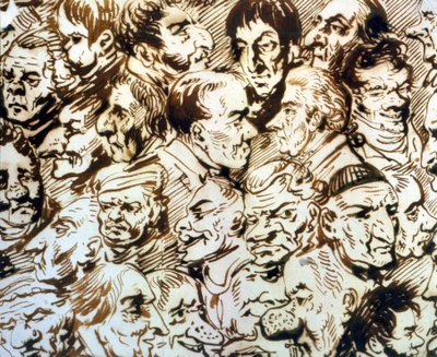 Autoportrait avec portraits de Giacomo Quarenghi et Thomas de Thomon - Alexander Osipovich Orlowski