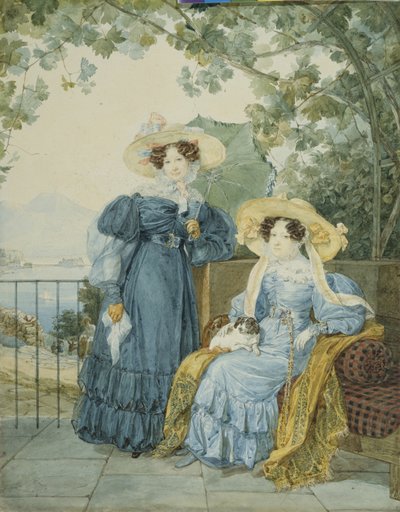Portrait de la comtesse Yekaterina Artemyevna Vorontsova 1780-1836 et de la princesse Yelena Mikhaylovna Galitzine 1776-1856, 1825 - Alexander Pavlovich Briullov