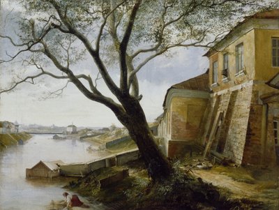 Sur la rivière Yauza à Moscou, 1860 - Alexander Pavlovich Popov