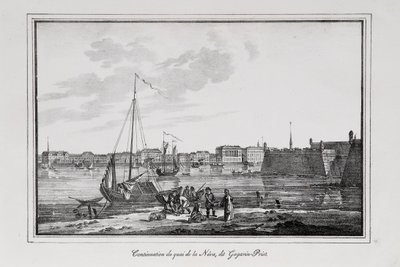 Le quai Petrovsky à Saint-Pétersbourg, le soi-disant bagarreur Gagarinsky, Série Vues de Saint-Pétersbourg - Alexander Pluchart