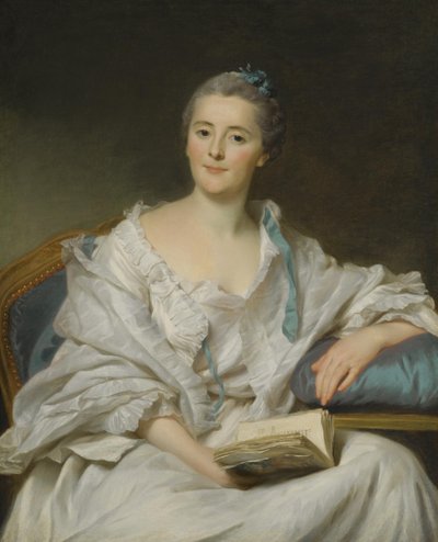 Portrait de Marie-Françoise Julie Constance Filleul, Marquise de Marigny avec un livre - Alexander Roslin