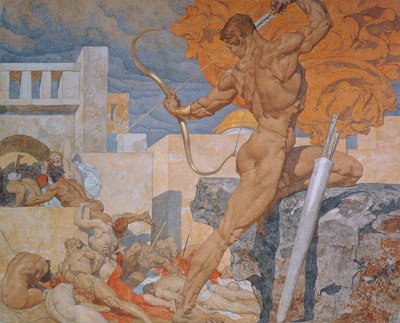 Apollon envoyant les flèches de la peste - Alexander Rothaug