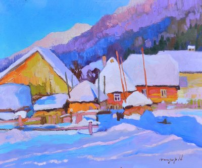 Un village hivernal plein de vie - Alexander Shandor