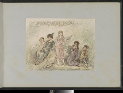 Paysage avec quatre filles et un garçon - Alexander Ver Huell