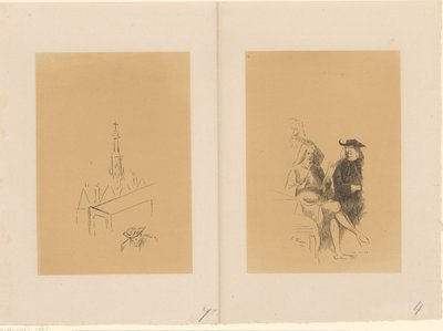 Tour de la Monnaie et deux hommes avec une lettre - Alexander Ver Huell