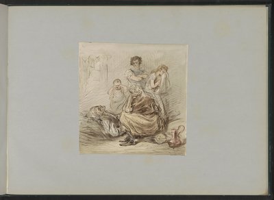 Figures en deuil près d