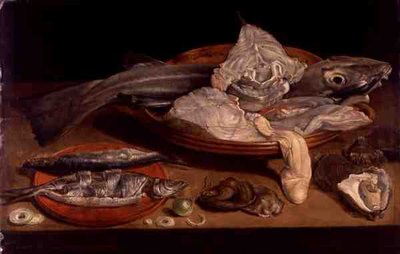 Nature morte avec poissons et huîtres - Alexander van Adriaenssen