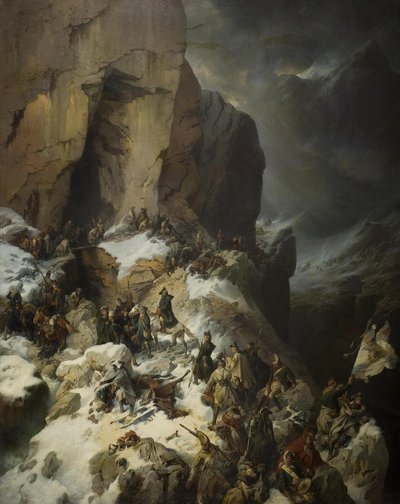 Suvorov traversant le col de Panix, 1860 - Alexander von Kotzebue