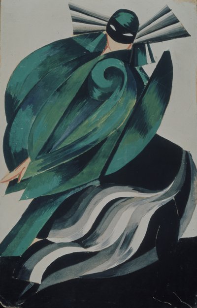Quatrième masque féminin. Costume pour la pièce de théâtre Roméo et Juliette de W. Shakespeare, 1921 - Alexandra Alexandrowna Exter
