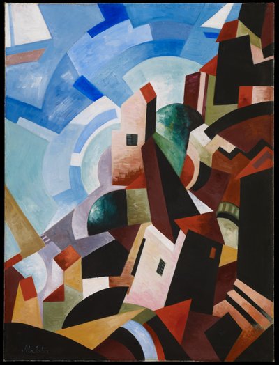 Ville italienne au bord de la mer, vers 1917 - Alexandra Alexandrowna Exter
