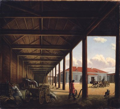 Station de diligence - Alexandra Alexeyevna Venetsianova
