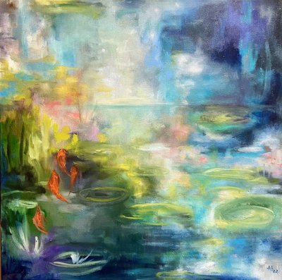 Reflets sur un bassin à koïs - Alexandra Higgins