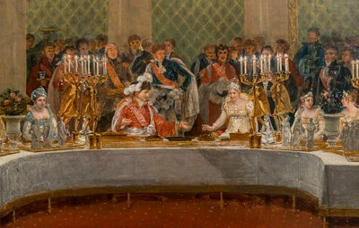 Le Banquet pour le Mariage de Napoléon Bonaparte (1769-1821) et Marie-Louise de Habsbourg-Lorraine (1791-1847) 1810 - (détail) - Alexandre Dufay