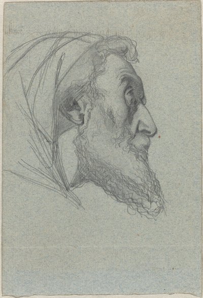 Homme barbu de profil (recto) / Femme regardant en haut (verso) - Alexandre Bida