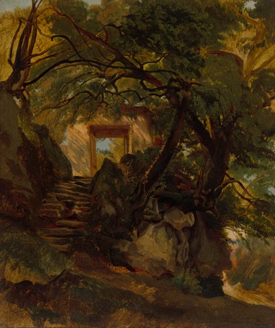 Escalier dans le parc de la Villa Chigi di Ariccia - Alexandre Calame