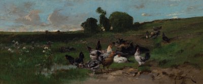 Paysage animé de poules - Alexandre Defaux