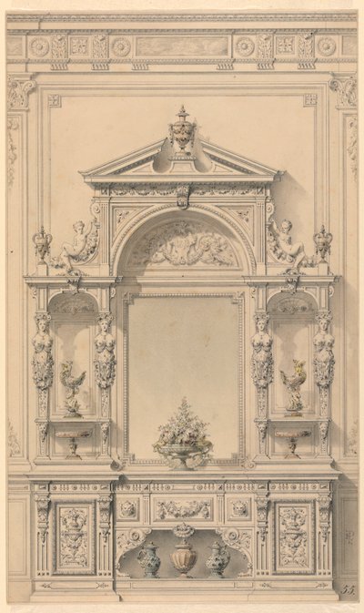 Design pour meuble de vestibule - Alexandre Eugène Prignot